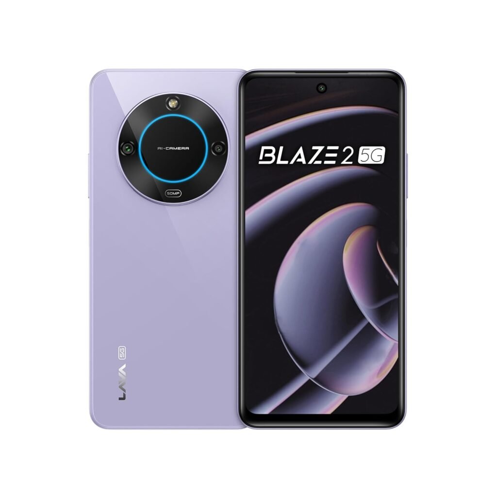 Lava Blaze 2 5G (Glass Lavender, 4GB RAM, 64GB Storage)| Stunning Ring Light| 50 MP AI Camera |5000 mAh Battery| Upto 8 GB Expandable RAM