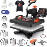 Heat Press Machine 11 in 1 T Shirt Press Machine 360° Swing Away Digital Shirt Printing Machine Multifunction Heat Transfer Sublimation for T-Shirt Hat Cap Mug Plate Shoes, 15×12 Inch