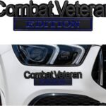 Ziciner Classic Combat Veteran Edition Emblems, 3D Full Metal Car Badges Decal Sticker, Personalized Decoration Labels to Highlight Yourself for Fender Tailgate, Car Accessories (Black&Blue)