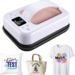 Heat Press Small Heat Press Machine for Heating Transfer, 7 × 5 inch Portable Easy Press Mini Heat Press for DIY Christmas Gift,T Shirts, Hats, Bags.etc(Pink)