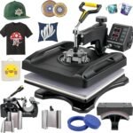 VEVOR Heat Press Machine 8 in 1 Combo – 15×15 Tshirt Press Machine with Tumbler Press, 360° Swing Away Digital Multifunction Heat Transfer Sublimation for Printing T Shirts Mug Hat Plate Cap