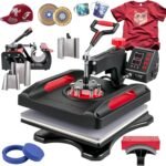 VEVOR Heat Press Machine 8 in 1 Combo 15×15 Inch, 360° Swing Away Digital Tshirt Press Machine, Clamshell Sublimation Heat Press for Printing T-Shirt Hat Mug Plate Vinyl, Heat Transfer Projects