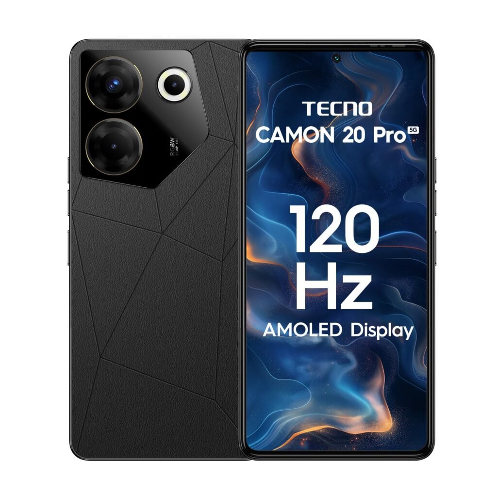 TECNO Camon 20 Pro 5G (Dark Welkin, 8GB RAM,128GB Storage)| India’s 1st MediaTek Dimensity 8050 Processor | 16GB Expandable RAM | 64MP RGBW(G+P) OIS Rear Camera