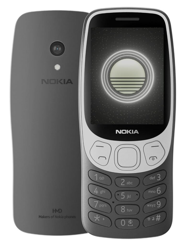 Nokia 3210 4G | All-new Classic Keypad Phone with Dual SIM, YouTube, Scan & Pay UPI, Rear Camera, Wireless FM Radio, MP3 Player, Bluetooth & USB Type C | Grunge Black