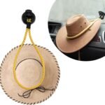 Ziciner Cowboy Hat Mounts for Your Vehicle, Hat Mounts with Suction Cup, Hat Holder Rack to Keeps Your Hat Securely On The Dash, Universal Interior Accessories for Trucks, SUVs, Cars (Yellow)