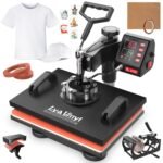 Heat Press, Lya Vinyl 5 in 1 Heat Press Machine – 12 x 15 inch Combo Swing Away T-Shirt Sublimation Transfer Printer, Including Mug and Hat Accessories