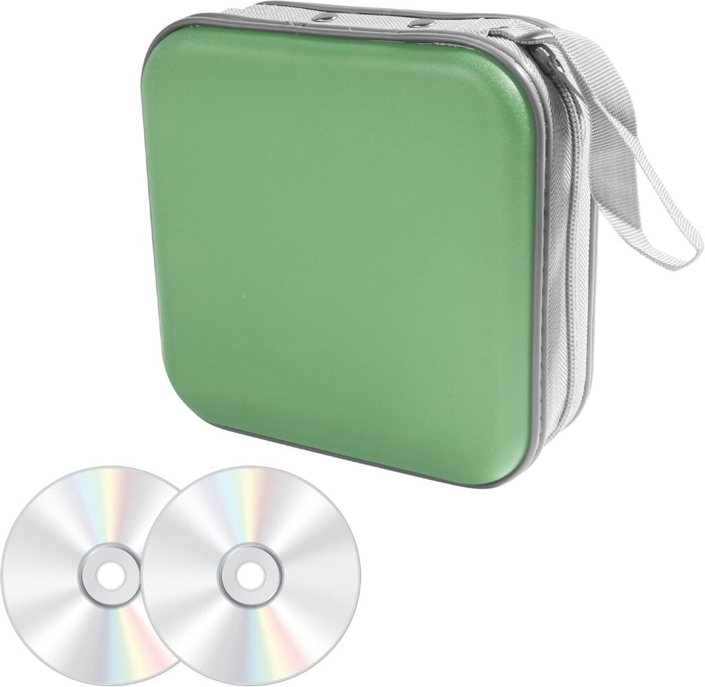 48 Capacity CD Case,DVD Case,Car Accessories CD Case Holder,DVD Holder,CD Holder for Car,Portable Car CD Holder,CD Wallet DVD Organizer,CD Case for Car,DVD Storage for Car Travel (Dark&Green)