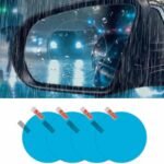 4PCS Car Rearview Mirror Films, Waterproof Rainproof Anti Fog Glare Rear View Mirror Protective Stickers, HD Nano Coating Side Mirror Rain Guards for Car Windows, Rearview Mirrors (Round)