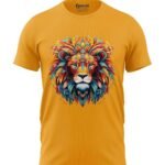 Print My Fashion Boys T-Shirt Regular Fit Round Neck Half Sleeve Combed Bio-Washed Cotton Colorful Vivid Lion Graphic Printed T-Shirts