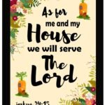 AR Creative As For Me And My – Bible Verse Wall Photo Framed Wall Poster, Bible Quotes Print with Frame, Home, Office Decor, Bible Quotes Poster (13.6 inch x 10.2 inch)