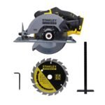 STANLEY FATMAX SCC500-B1 20V 165mm 4000 RPM Cordless Brushed Circular Saw for Mechanic, Tradesmen & Professional Use, Batteries Not Included, 2 Year Warranty, YELLOW & BLACK