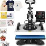 12″ x 10″ Heat Press Machine for T-Shirts Bags Pillows Mats Puzzles, 360-Degree Swing Away DIY Heat Transfer Sublimation Machine, Digital Precise LCD Control, Fast Heating, 650W