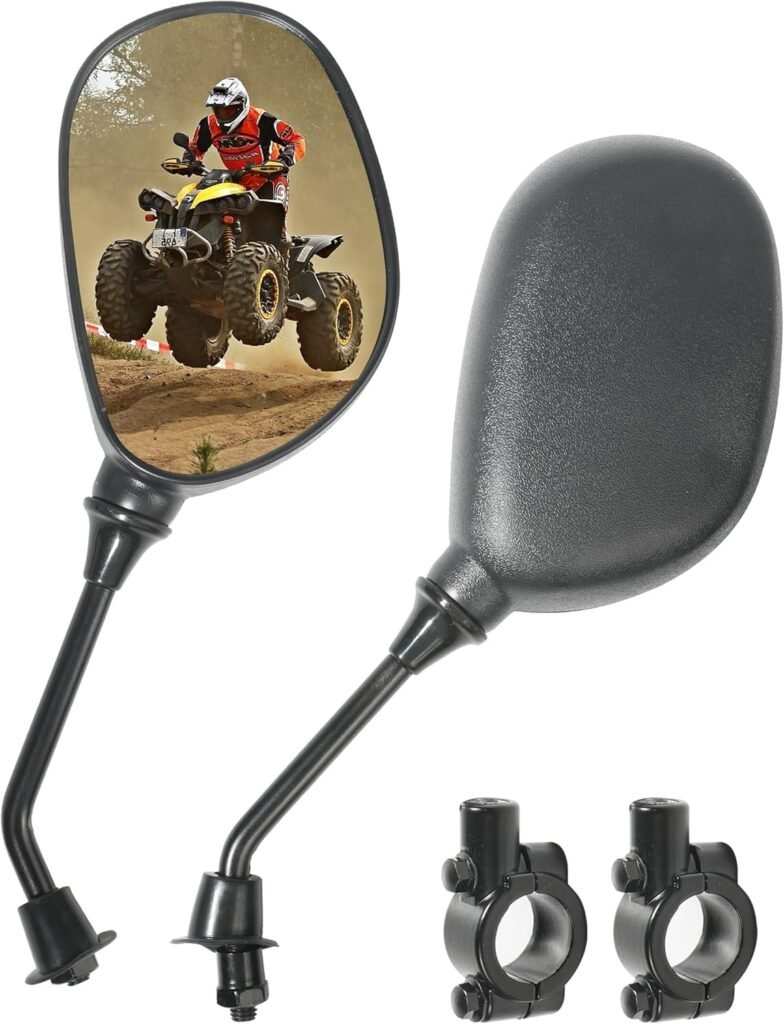 Motorcycle Mirrors,ATV Mirrors for Handlebars,ATV Rear View Mirror,Car Accessories Dirt Bike Mirrors,360 Degrees Ball-Type ATV Side Rearview Mirror with 7/8″ Handlebar Mount,Fits Motorcycle ATV