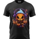 Print My Fashion Boys T-Shirt Regular Fit Round Neck Half Sleeve Combed Bio-Washed Cotton Halloween Pumpkins Graphic Printed T-Shirts