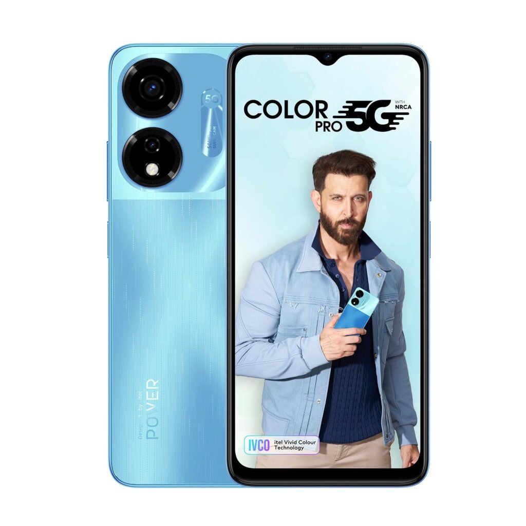 itel Color Pro 5G | Color Changing Back | 6GB RAM+128GB ROM, Upto 12GB RAM with Memory Fusion| | Dimensity 6080 | 50MP AI Dual Rear Camera| 5000mAh Battery with 18W Type-C Fast Charging | River Blue