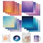 WOWOCUT Infusible Transfer Ink Sheets, Watercolor Heat Transfer Paper 16 Packs, 12″X12″ Sublimation Sheet for Cricut Machine DIY T-Shirt for Girls,Mugs,Canvas Tote