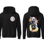 Khakey Men Back Printed Hoodie | Stylish and Trendy Streetwear Hoodies | Demon Slayer Anime Hooded Tshirt for Men