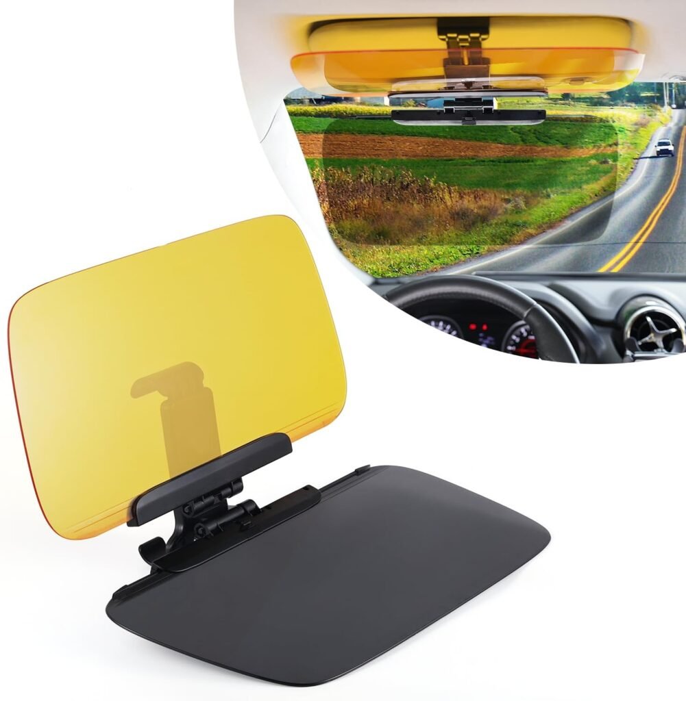 LivTee Sun Visor Extender for Car, 2 in 1 Anti Glare Blocker HD, Day & Night Automotive Sun Visor Extension Attachment, Protect from UV Ray/Glare/Stray Light, Safe Driving for Car, Car Accessories