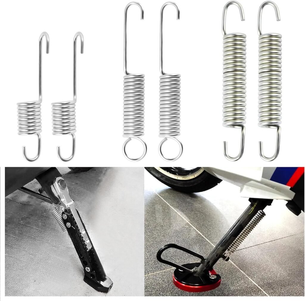 6PCS Motorcycle Kickstand Springs with 3 Size,Steel Kick Stand Spring of Mini Bike Kickstand,Universal Motorcycle Accessories Spring Kit for Bicycle Electric Minibike