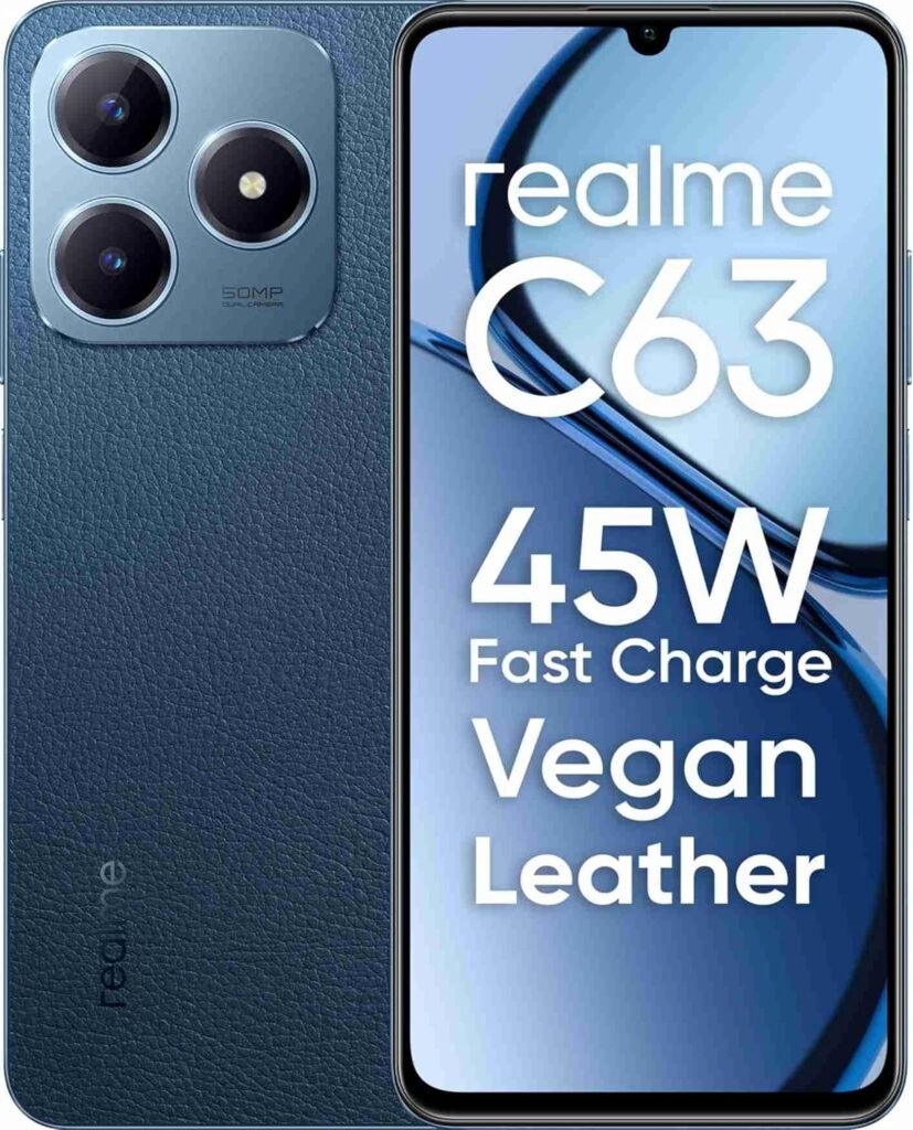 realme C63 4G (Leather Blue,4 GB RAM, 64GB Storage) Up to 8GB Dynamic RAM