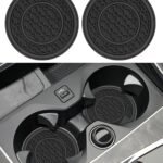 2PCS Car Coasters,Car Cup Coasters,Car Coasters for Cup Holders,Car Accessories Cup Holder Coasters,2.75 Inch No-Slip Anti Dust Mats Cup Holder Insert Coaster,Suitable for Car Interior (Black)