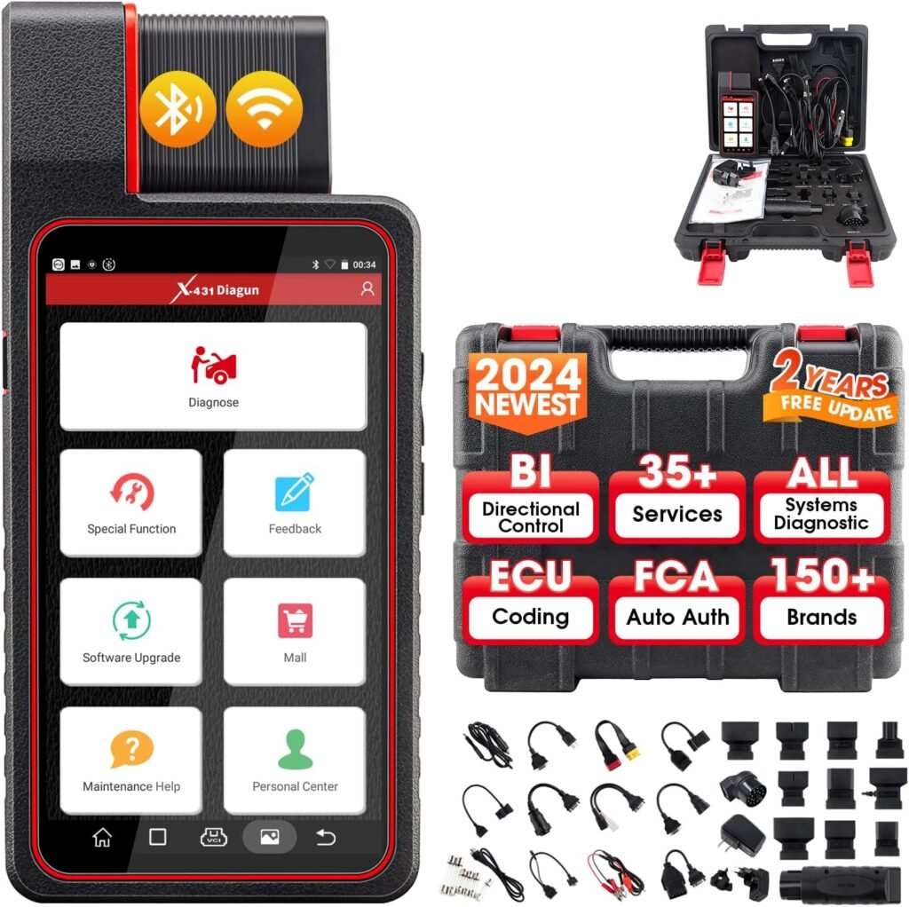 2024 Elite LAUNCH X431 Diagun V Bi-Directional Scan Tool, Full Systems Diagnostic Scanner, ECU Coding, 35+ Services, FCA AutoAuth, V.AG Guided Function,Camshaft/Crankshaft Relearn, 2-Year F-ree Update