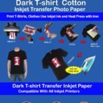 Yorkker T-shirt Dark Cotton Inkjet Transfer Photo Paper Pack of 10 Sheets| DIY Print T-Shirts, Clothes Use Inkjet Ink and Heat Press with Iron size:A4