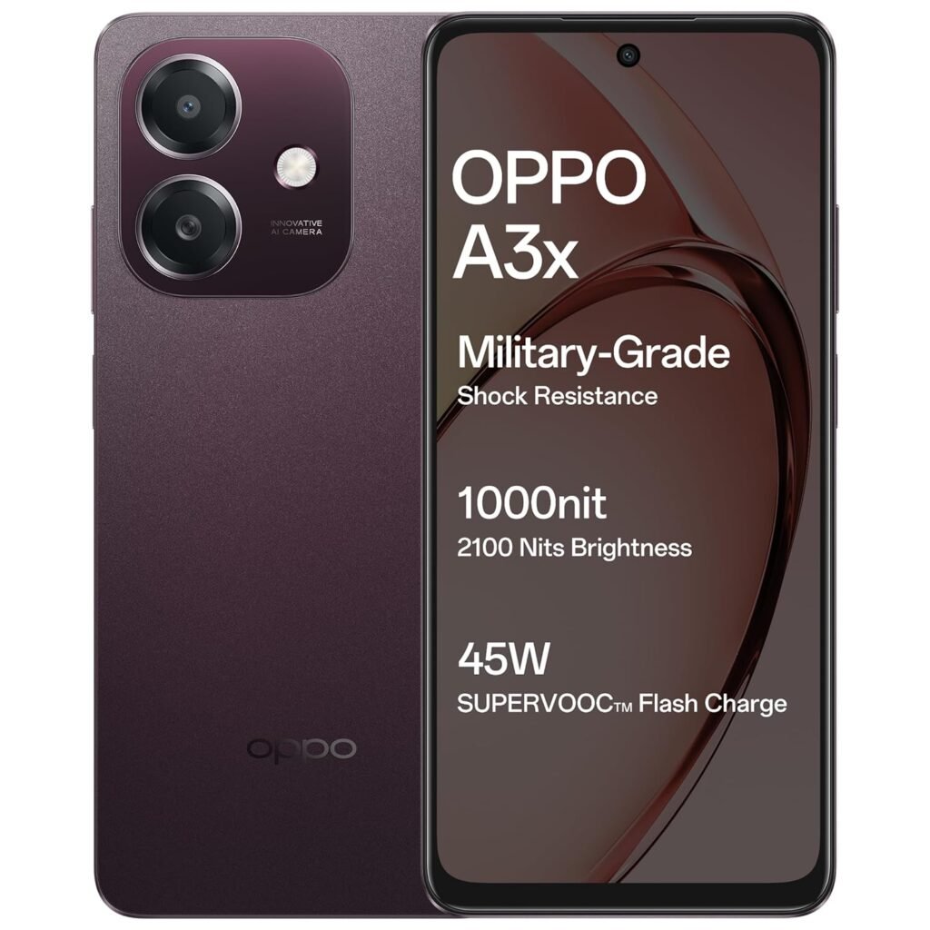 OPPO A3X 4G (Nebula Red, 4GB RAM, 64GB Storage)| with No Cost EMI/Additional Exchange Offers