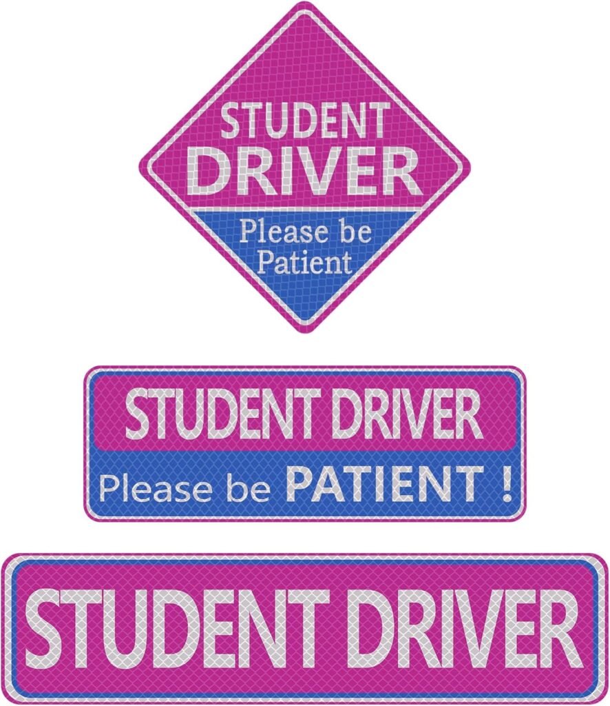 3PCS High Reflective Student Driver Magnet Stickers,New Driver Magnet for Car Decorations&Provide Safety Warning,Bumper Sticker of New Student Driver Car Magnet Sticker