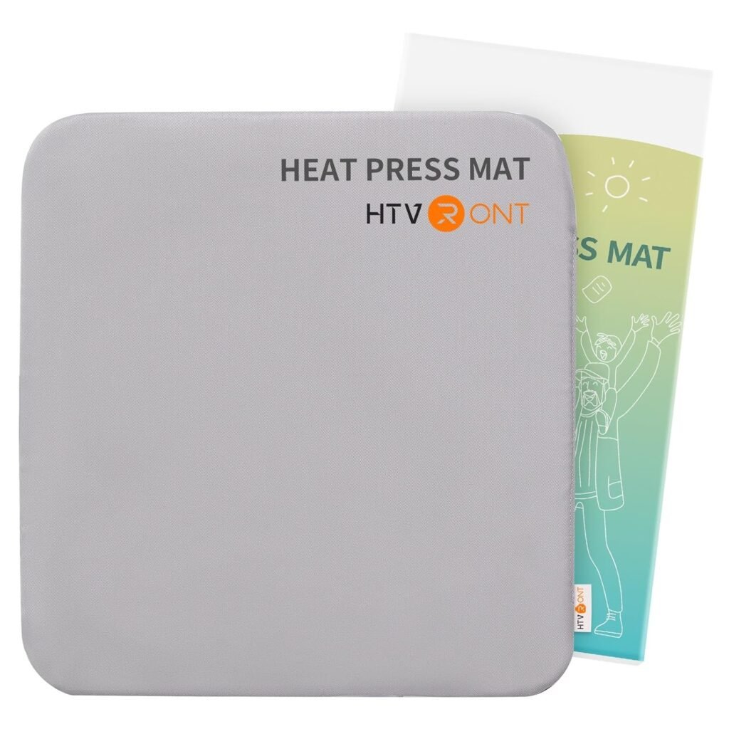 HTVRONT Heat Press Mat for Cricut: Heat Press Pad 15″x15″ for Craft Vinyl Ironing Insulation Transfer, Double Sides Applicable Heat Mat for Heat Press Machines