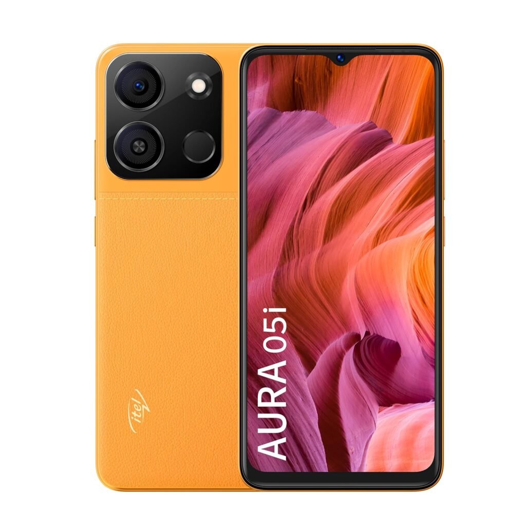 itel Aura 05i (2GB RAM + 32GB ROM, Upto 4GB RAM with Memory Fusion | Type C Fast Charging | 6.6″ HD+ Display)- Glorious Orange