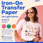 NuFun Activities Inkjet Printable Iron-On Heat Transfer Paper, Light Fabrics, 8.5 x 11 inch (25 Sheets) Make Your own Custom T-Shirt