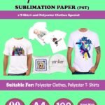 Yorkker Sublimation Paper PST Special for Polyster Clothes and T-shirts A4 X 100 sheets X 1 packet |Special for Heat Transfer Printing| Use With Sublimation Ink Only