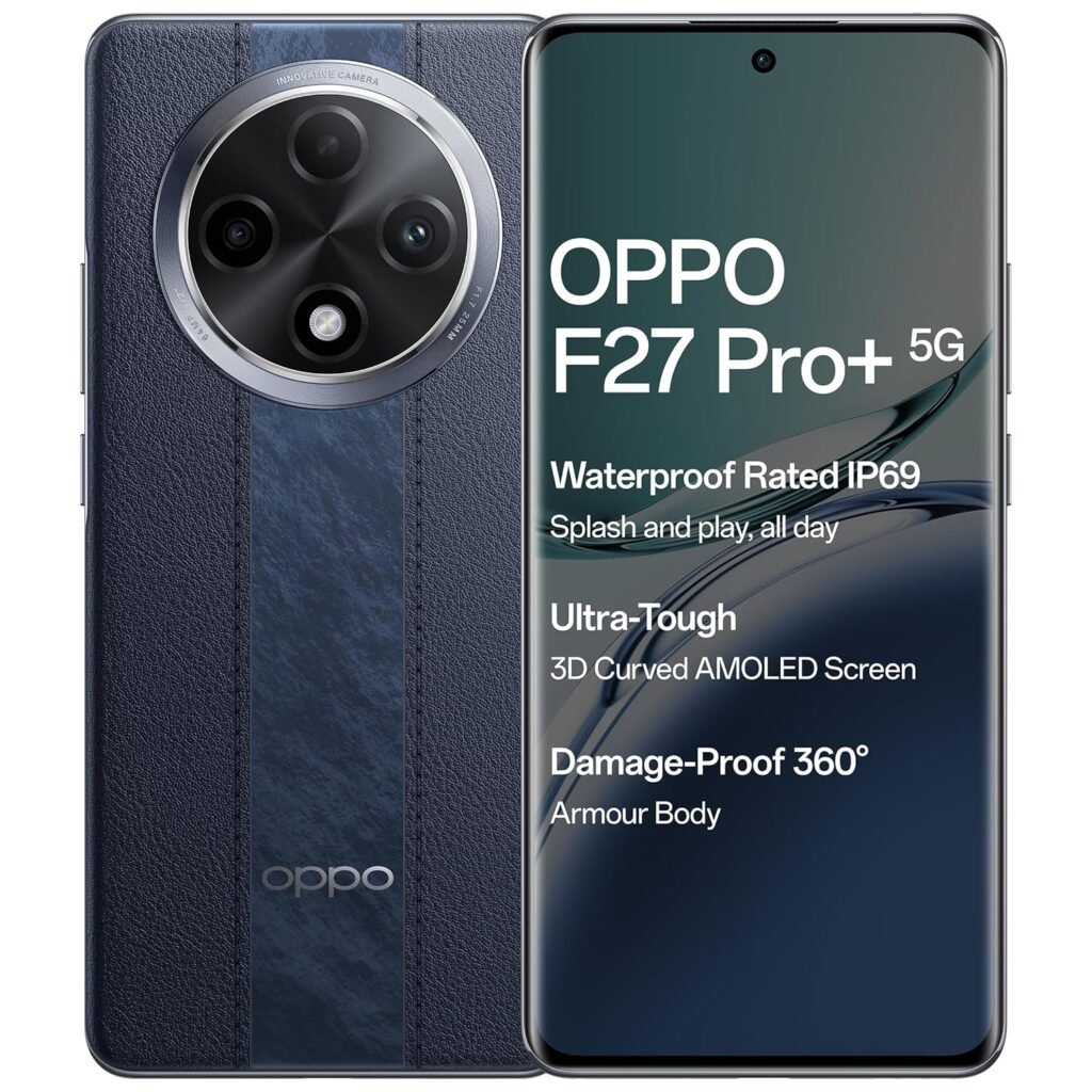 OPPO F27 Pro+ 5G (Midnight Navy, 8GB RAM, 128GB Storage) | 6.7″ FHD+ AMOLED Toughest 3D Curved Display|64MP AI Featured Camera|IP69 | 67W SUPERVOOC| with No Cost EMI/Additional Exchange Offers