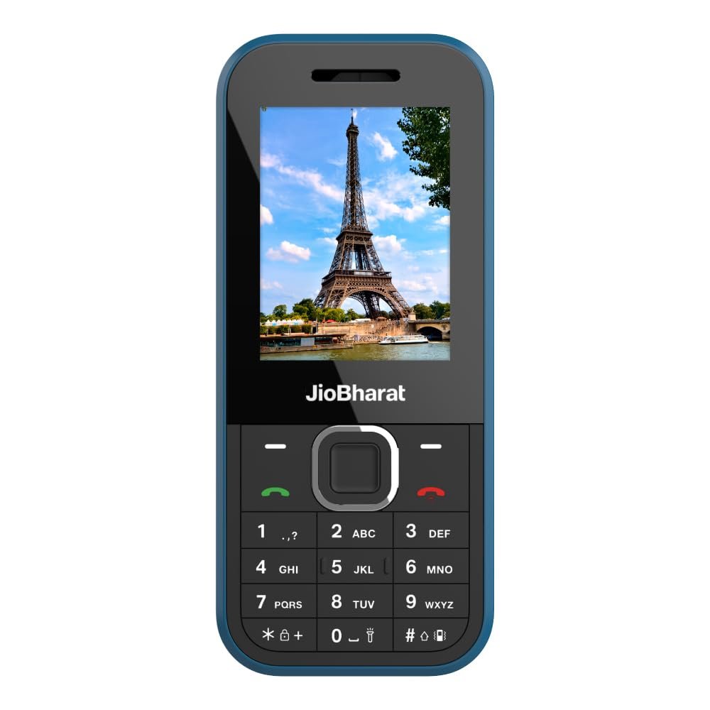 (Refurbished) JioBharat B2 4G Keypad Phone with JioTV, JioCinema, JioSaavn, JioPay (UPI), JioChat, JioPhotos Powerful 2000mAh Battery, LED Torch, Digital Camera |Blue | Locked for JioNetwork