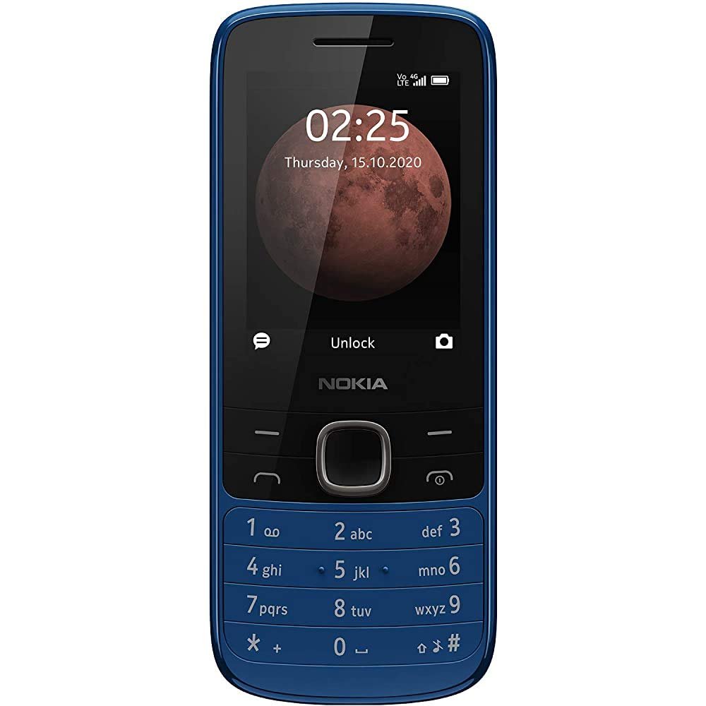 (Refurbished) Nokia 225 4G Dual SIM Feature Phone with Long Battery Life, Camera, Multiplayer Games, and Premium Finish – Classic Blue Colour