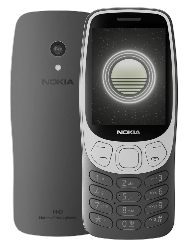 (Refurbished) Nokia 3210 4G | All-new Classic Keypad Phone with Dual SIM, YouTube, Scan & Pay UPI, Rear Camera, Wireless FM Radio, MP3 Player, Bluetooth & USB Type C | Grunge Black