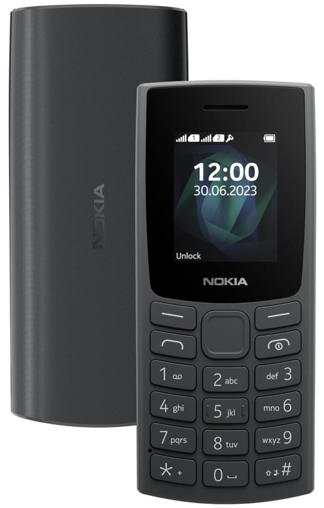 Nokia All-New 105 Dual Sim Keypad Phone with Built-in UPI Payments, Long-Lasting Battery, Wireless FM Radio | Charcoal